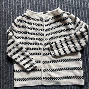 Talbots Cardigan XL Petite Black and White 98% Cotton